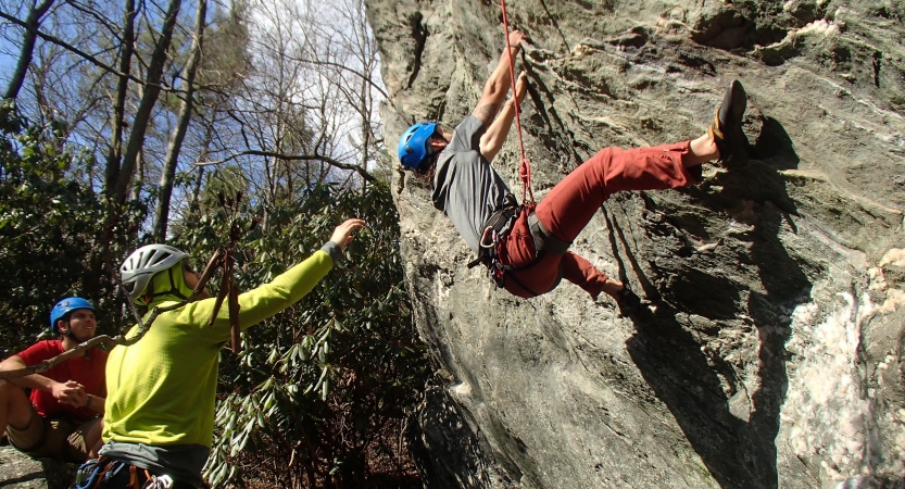 rock climbing trip for young adults in north carolina